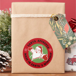 Adesivo Feito na Oficina do Papai Noel Presente Vermelho