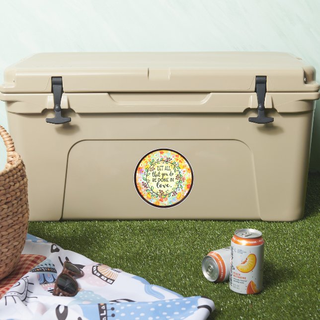 Adesivo Feito no Amor Inspirivity Bonito Trendência Floral (Refrigerador)