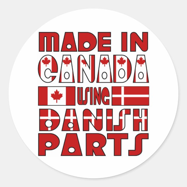 Adesivo Feito no Canadá Peças Dinamarquesas (Frente)