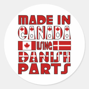 Adesivo Feito no Canadá Peças Dinamarquesas