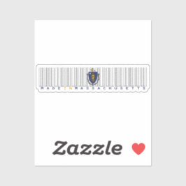 Adesivo Feito no Massachusetts Barcode Flag Sticker - Esta