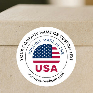 Adesivo Feito nos EUA Patriotic American Flag Business Whi