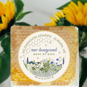 Adesivo FEITO POR ABELHAS HONEYCOMB Meadow Flowers & Bees