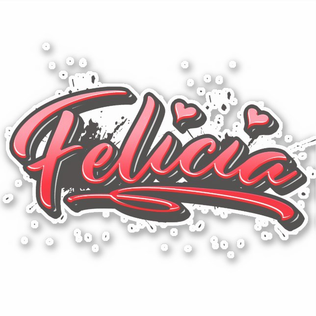 Adesivo Felicia red Heart Graffiti Aufkleber Sticker (Frente)