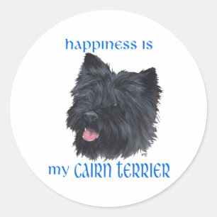 Adesivo Felicidade Cairn Terrier Preto