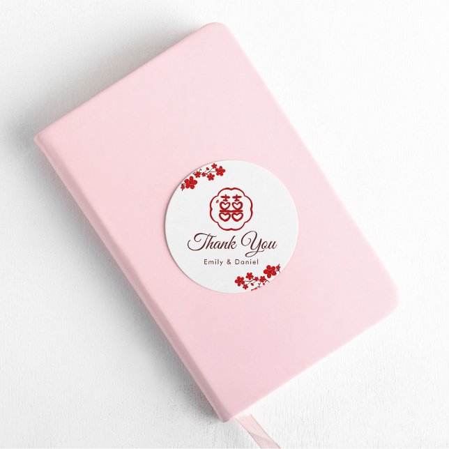 Adesivo Felicidade dupla Casamento chinês legante Obrigado (Criador carregado)