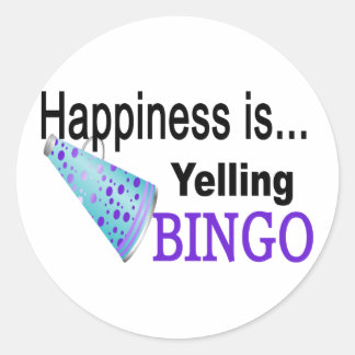 Adesivo Felicidade é gritar BINGO