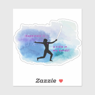 Adesivo Felicidade é... Rifle Watercolor