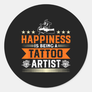 Adesivo Felicidade É Ser Um Tatuador Tatuando Tatuagem