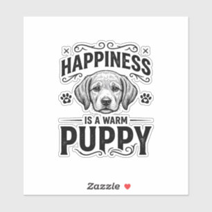 Adesivo Felicidade É Um Cachorrinho Quente Design de Camis