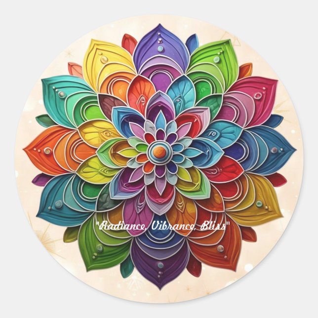 Adesivo "Felicidade Floral Colorida" (Frente)