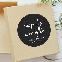 Adesivo Felicidade Para Sempre Festa de Casamento Preto e