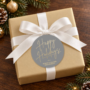 Adesivo Felicidades em Grafite Dourado Feliz Natal Cinza