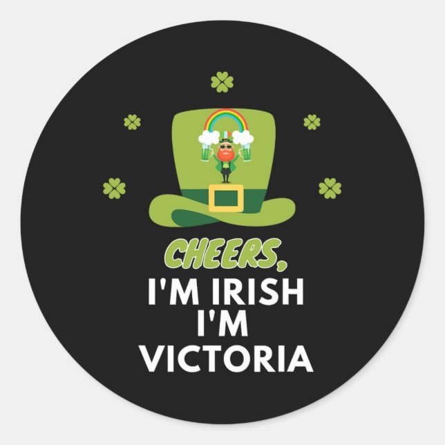 Adesivo Felicidades Eu Sou Irlandês Eu Sou Victoria (Frente)