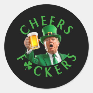 Adesivo Felicidades para St Patricks Funny Trump Leprechau