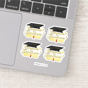 Adesivo Felicita a Diploma do Formando e o Diploma de Grad
