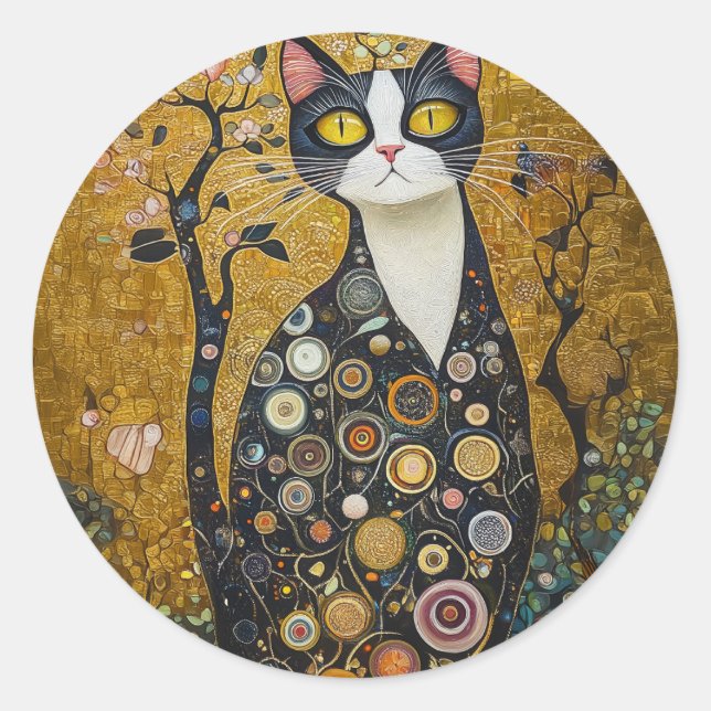 Adesivo Felino Celestial em Dourado (Frente)