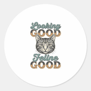 Adesivo Felino com Bom Visual Design de Gato Vintage_1
