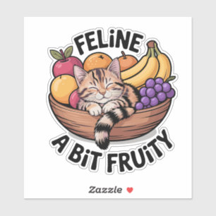 Adesivo Felino um Pouco Frutado - Gato Aconchegante