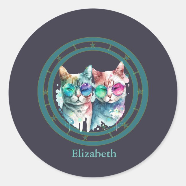 Adesivo Felinos casal dia dos namorados Engraçado (Frente)