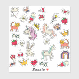 Adesivo Felinos, coelhos, unicórnios