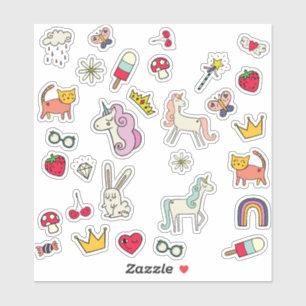 Adesivo Felinos, coelhos, unicórnios