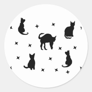 Adesivo Felinos negros e estrelas
