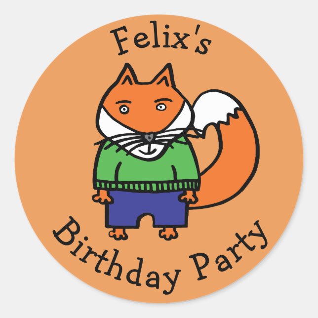 Adesivo Felix personalizado a Festa de aniversário Fox (Frente)