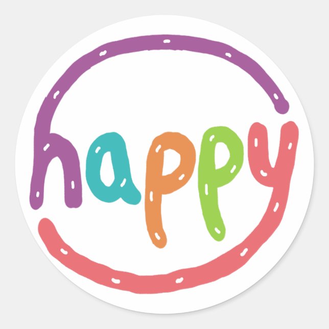 Adesivo Feliz (Frente)