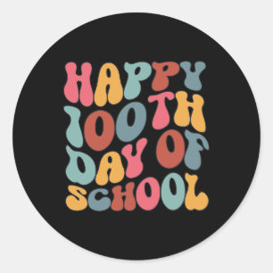Adesivo Feliz 100º Dia Da Escola Retro 100 Dias Professor