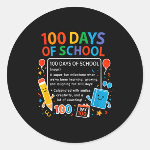 Adesivo Feliz 100º Dia De Aluno Escolar Design, 100 Dias