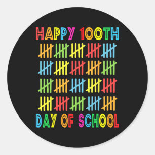 Adesivo Feliz 100º Dia De Estudante Escolar Oferecido 100 