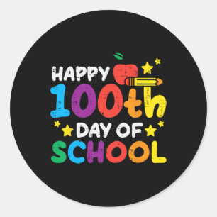 Adesivo Feliz 100º Dia De Lápis De Apple Escolar 100 Dias