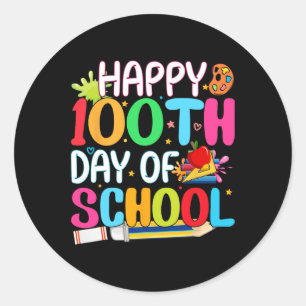 Adesivo Feliz 100º Dia de Professores Professores Crianças