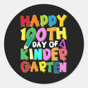 Adesivo Feliz 100 Dias de Crianças do Jardim Infantil 100º