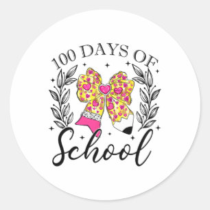 Adesivo Feliz 100 Dias De Ensino De Lápis De Arco De Coque