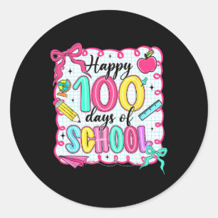 Adesivo Feliz 100 Dias De Escola Cute Professor Crianças E