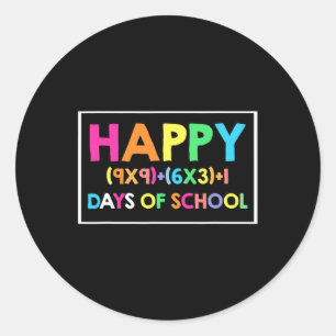 Adesivo Feliz 100 Dias De Escola De Diversão De Matemática