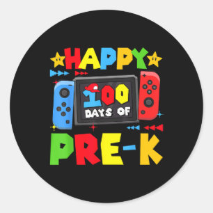 Adesivo Feliz 100 Dias De Jogo Pré-K 100º Dia Da Escola Bo
