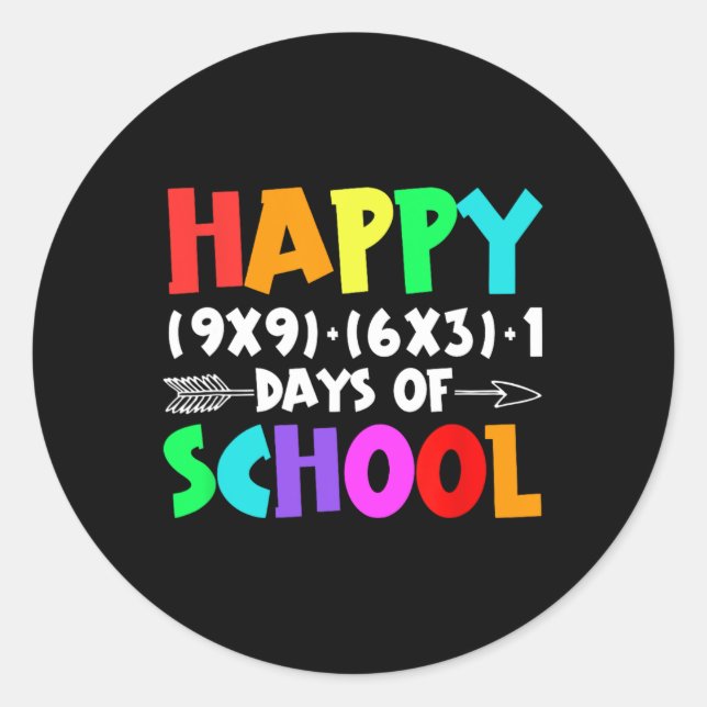 Adesivo Feliz 100 Dias De Professores De Fórmula De Matemá (Frente)