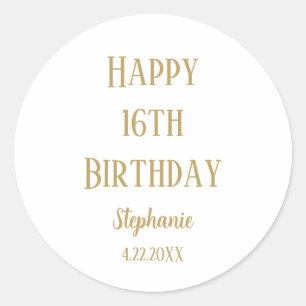 Adesivo Feliz 16.º aniversário 61 anos de idade personaliz