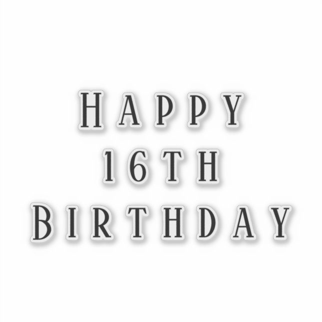Adesivo Feliz 16.º Aniversário Sessenta Idade Personalizad (Frente)