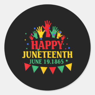 Adesivo Feliz 19 de junho de 1865 African American Bla