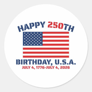 ADESIVO FELIZ 250º ANIVERSÁRIO EUA
