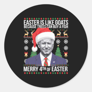 Adesivo Feliz 4º de Páscoa Camiseta Divertida do Biden de 