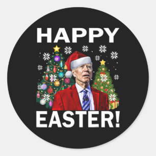 Adesivo Feliz 4º de Páscoa Engraçado Joe Biden Natal Feio