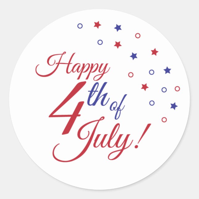 Adesivo Feliz 4 de julho (Frente)