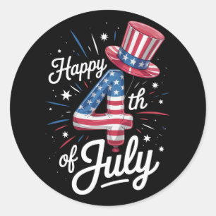 Adesivo Feliz 4 de Julho Bandeira Patriótica Americana EUA