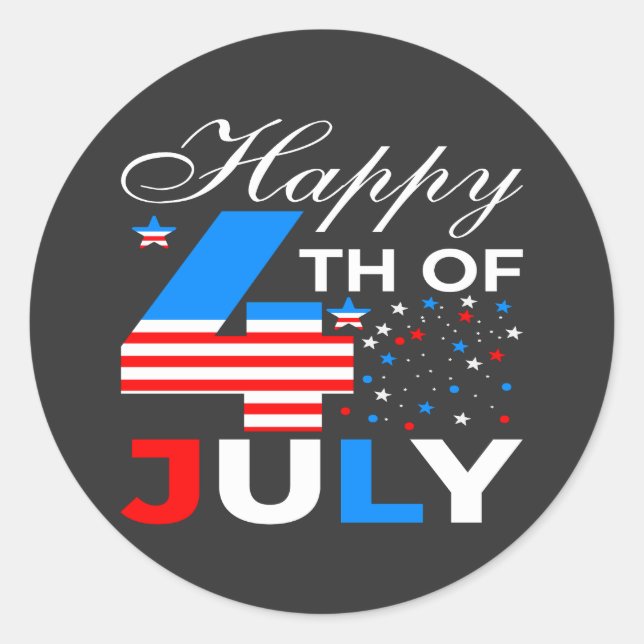 Adesivo Feliz 4 De Julho De 97958 (Frente)