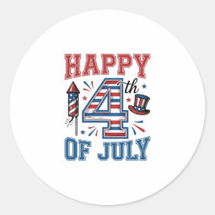 Adesivo Feliz 4 de Julho Design de Vetor Vintage Patriótic